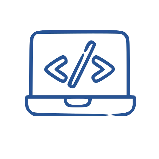 Icono de desarrollo web en código a medida